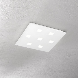  Perenz - Pixel - Plafoniera grande a led con struttura in alluminio quadrata dal design moderno - Colore: Bianco - 7 Lampadine GX53 15W - IP20 - SKU: 8012B 