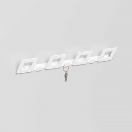  Pezzani - Hang - Appendiabiti da parete lineare in stile moderno con 4 ganci - Colore: Bianco - SKU: 0/324#BS 