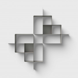  Pezzani - Mondrian - Libreria da parete in acciaio verniciato dal design moderno composizione n.5 - SKU: 0/75.COMP-5 