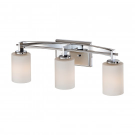  Quoizel - Taylor - Applique LED da parete in acciaio con 3 diffusori cilindrici in vetro opalino - Colore: Cromato - 3 Lampadine G9 3W - IP44 - SKU: QZ-TAYLOR3-BATH 
