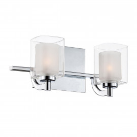  Quoizel - Kolt - Applique per bagno con struttura in acciaio e doppio diffusore in vetro opalino - Colore: Cromato - 2 Lampadine G9 3W - IP20 - SKU: QZ-KOLT2-PC-BATH 