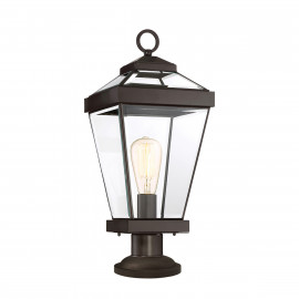  Quoizel - Ravine - Lampioncino da giardino rustico in acciaio diffusore in vetro a 1 luce - Colore: Bronzo - 1 Lampadina E27 60W - IP44 - SKU: QZ-RAVINE3-M 