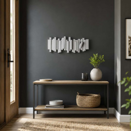  Umbra - Attaccapanni da muro design moderno e giocoso con 5 ganci a scomparsa - Colore: Grigio - SKU: 318211-918 