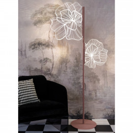  Vesta - Dafne - Lampada da terra in plexiglass dal design moderno con luce a LED - 1 Lampadina Led Integrato 12W - Gradi Kelvin 3000k-4000k - IP20 - SKU: 0436396 