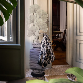  Vesta - Gingko - Appendiabiti da camera da letto con base in metallo e struttura in plexiglass - Colore: Tortora - SKU: 0436432 
