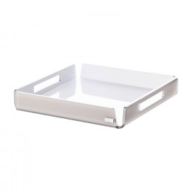  Vesta - Like Water - Vassoio quadrato mini in plexiglass dal design moderno ed elegante - Colore: Tortora/Bianco - SKU: 0100132S 