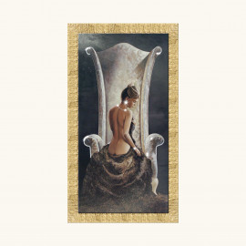 Artitalia - Stampa con cornice dorata in legno decori materici glitterati 66x116 - SKU: WRD156 