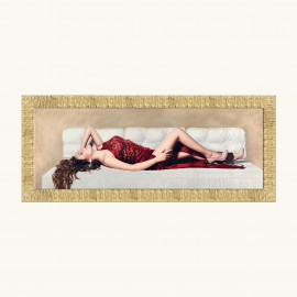  Artitalia - Stampa moderna figurativa con cornice oro decori con glitter e brillanti 153x63 - SKU: WRDL583 