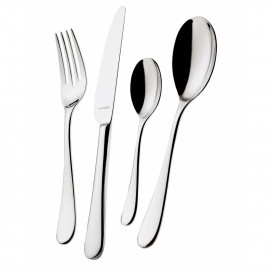  Bugatti - Posate da tavola Set 24 pezzi con finitura lucida a specchio modello "Siena" - SKU: IN-069F50MB 