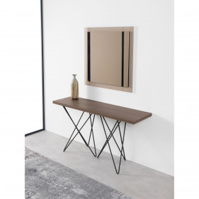  Pezzani - Hermes - Tavolo-Consolle trasformabile moderna con apertura a libro - Colore: Grigio Ardesia/Noce - SKU: 0/441#AS-1 