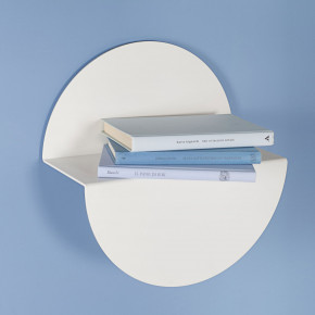  Formae - Mensola piccola in acciaio verniciato in stile moderno "Half Moon" - Colore: Bianco - SKU: HALFSU9016 