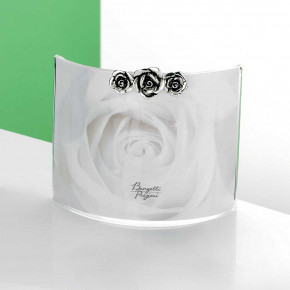  Bongelli Preziosi - Portafoto da tavolo orizzontale dal design moderno con rose in argento - SKU: ME140 