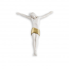  Bongelli Preziosi - Crocifisso medio panna dalle linee moderne 22x25 - Colore: Panna/Oro - SKU: ME2121/2 