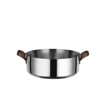 Alessi Casseruola bassa due manici in acciaio inossidabile fondo magnetico diametro 24" Edo