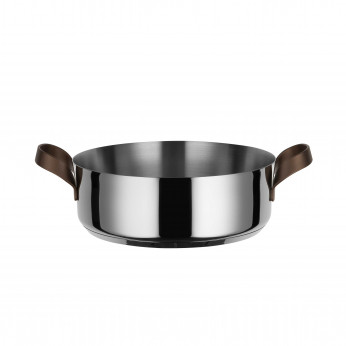 Alessi Casseruola bassa due manici in acciaio inossidabile fondo magnetico diametro 28" Edo