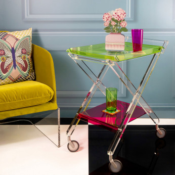 Vesta Carrello in plexiglass con ruote dal design moderno Aurelio