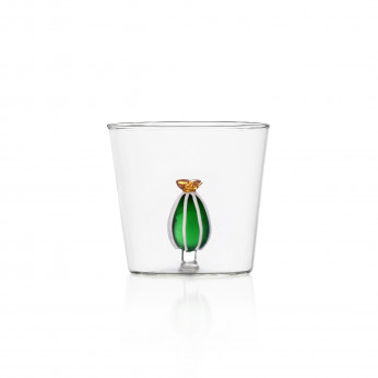 Ichendorf Bicchiere in vetro tumbler con piccolo cactus Desert Plants