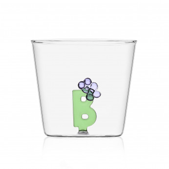 Ichendorf Bicchiere in vetro tumbler con alfabeto fiorito lettera "B" GreenWood