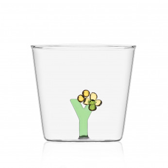 Ichendorf Bicchiere in vetro tumbler con alfabeto fiorito lettera "Y" GreenWood