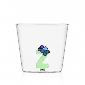 Ichendorf Bicchiere in vetro tumbler con alfabeto fiorito lettera "Z" GreenWood
