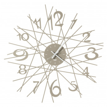 Arti e Mestieri Orologio da parete moderno di design con struttura a raggiera in metallo Zig Zag