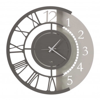 Arti e Mestieri Orologio da parete grande doppia numerazione in metallo dalle linee moderne Full Metal Jack
