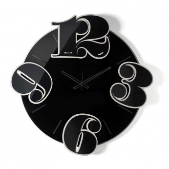 Arti e Mestieri Orologio da parete in metallo con quadrante in vetro di design Benguiat