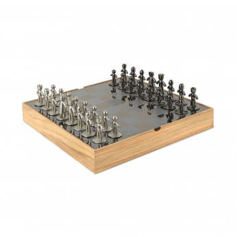 Umbra Scacchiera in legno con pedine in metallo Buddy