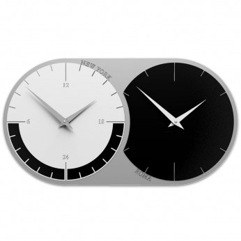 CalleaDesign Orologio da parete in legno con fuso orario World Clock