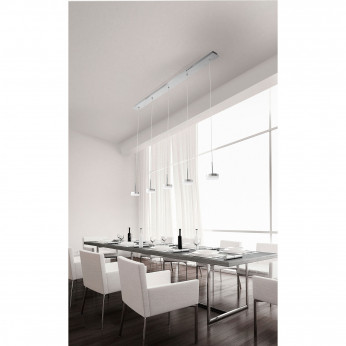 Fabas Luce Lampada a sospensione 5 luci a LED in stile moderno con struttura in metallo Dunk