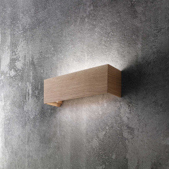 Fabas Luce Applique da parete a LED con struttura in metallo e legno design moderno Badia
