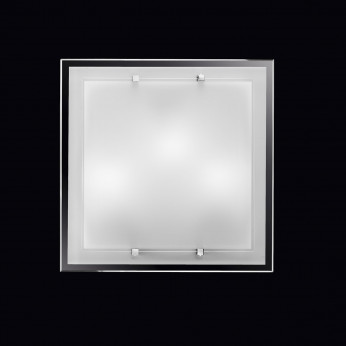 Perenz Plafoniera media quadrata in vetro bianco satinato di design moderno Frame
