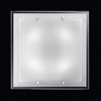 Perenz Plafoniera grande quadrata in vetro bianco satinato di design moderno Frame