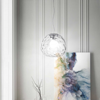 Perenz Sospensione di design moderno in cromo lucido con diffusore in vetro piccola Skin