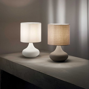 Perenz Lampada da tavolo in metallo con paralume in stoffa dal design moderno Paul
