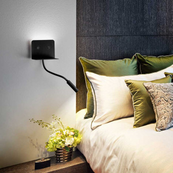 Perenz Applique di design moderno a LED flessibile in metallo con porta usb Level