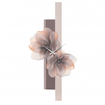 Bongelli Preziosi Orologio da parete moderno in legno verticale con decorazione floreale