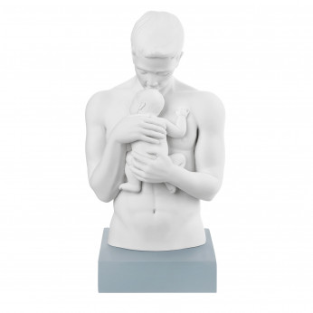 Bongelli Preziosi Scultura da tavolo moderno con base colorata "Abbraccio di papà"