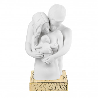 Bongelli Preziosi Scultura da tavolo con base colorata con raffigurazione "famiglia abbracciata" 