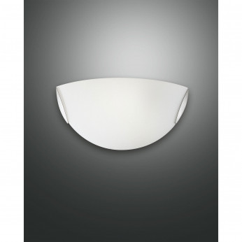 Fabas Luce Applique da parete in metallo a risparmio energetico con diffusore in vetro Fox