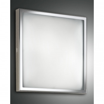 Fabas Luce Plafoniera grande in metallo con diffusore in vetro a risparmio energetico Osaka