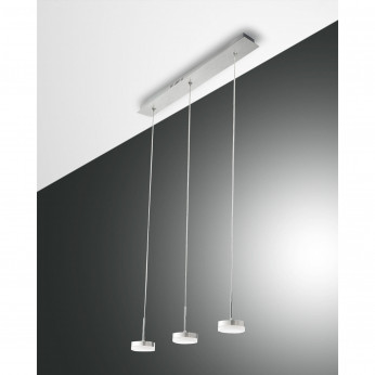 Fabas Luce Lampada a sospensione 3 luci a LED in stile moderno con struttura in metallo Dunk