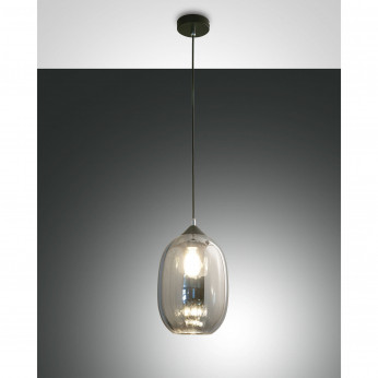Fabas Luce Lampada a sospensione piccola in metallo con diffusore in metro soffiato Infinity