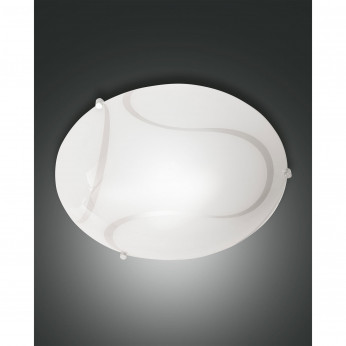 Fabas Luce Plafoniera grande in metallo a risparmio energetico con diffusore in vetro Magma