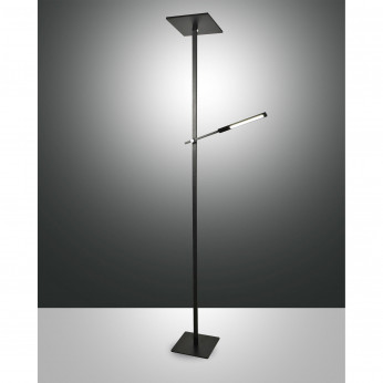 Fabas Luce Piantana moderna da salotto con 2 luci a led con struttura in alluminio Ideal