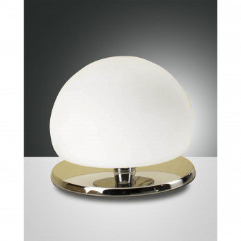 Fabas Luce Abatjour con struttura in metallo e paralume in vetro soffiato in stile moderno Morgana