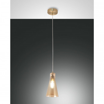 Fabas Luce Lampada a sospensione moderna con struttura in metallo e paralume in vetro Dafne