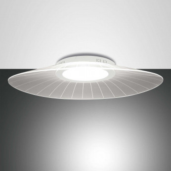 Fabas Luce Lampada da soffitto grande a LED con diffusore in vetro dalle linee moderne Vela