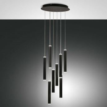 Fabas Luce Lampada a sospensione a LED rotonda 8 diffusori dalle linee moderne ed eleganti Prado