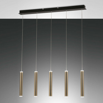 Fabas Luce Lampada a sospensione a LED con 5 diffusori dalle linee moderne ed eleganti Prado